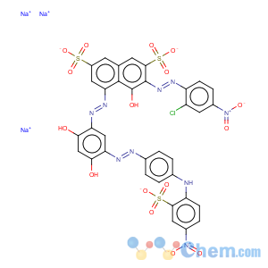 CAS No:85391-42-0 trisodium 3-[(2-chloro-4-nitrophenyl)azo]-5-[[2,4-dihydroxy-5-[[4-[(4-nitro-2-sulphonatophenyl)amino]phenyl]azo]phenyl]azo]-4-hydroxynaphthalene-2,7-disulphonate