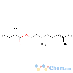 CAS No:85409-36-5 Butanoic acid,2-methyl-, 3,7-dimethyl-6-octen-1-yl ester