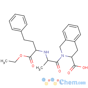 CAS No:85441-61-8 (3S)-2-[(2S)-2-[[(2S)-1-ethoxy-1-oxo-4-phenylbutan-2-yl]amino]propanoyl]<br />-3,4-dihydro-1H-isoquinoline-3-carboxylic acid