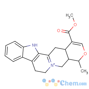 CAS No:85611-00-3 Oxayohimbanium, 3,4,16,17-tetradehydro-16-(methoxycarbonyl)-19-methyl-, (19a)- (9CI)
