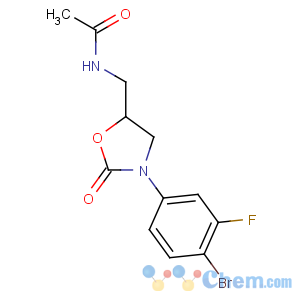 CAS No:856677-05-9 N-[[(5S)-3-(4-bromo-3-fluorophenyl)-2-oxo-1,<br />3-oxazolidin-5-yl]methyl]acetamide