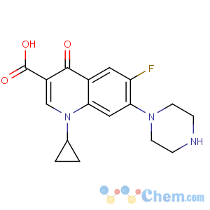 CAS No:85721-33-1 1-cyclopropyl-6-fluoro-4-oxo-7-piperazin-1-ylquinoline-3-carboxylic acid