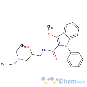 CAS No:85793-29-9 N-[3-(diethylamino)-2-hydroxypropyl]-3-methoxy-1-phenylindole-2-<br />carboxamide