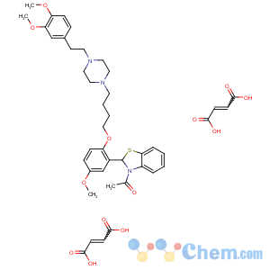 CAS No:86135-85-5 Benzothiazole, 2,3-dihydro-3-acetyl-2-(2-(4-(4-(2-(3,4-dimethoxyphenyl)ethyl)-1-piperazinyl)butoxy)-5-methoxyphenyl)-, (E)-2-butenedioate (1:2)