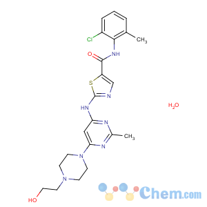 CAS No:863127-77-9 N-(2-chloro-6-methylphenyl)-2-[[6-[4-(2-hydroxyethyl)piperazin-1-yl]-2-<br />methylpyrimidin-4-yl]amino]-1,3-thiazole-5-carboxamide