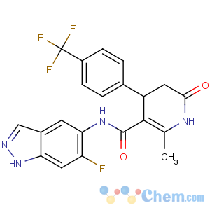 CAS No:864082-47-3 N-(6-fluoro-1H-indazol-5-yl)-6-methyl-2-oxo-4-[4-(trifluoromethyl)<br />phenyl]-3,4-dihydro-1H-pyridine-5-carboxamide
