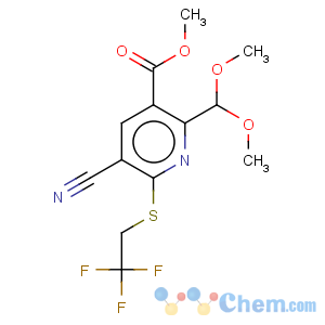 CAS No:864685-30-3 3-Pyridinecarboxylicacid, 5-cyano-2-(dimethoxymethyl)-6-[(2,2,2-trifluoroethyl)thio]-, methyl ester