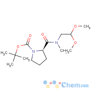 CAS No:864754-42-7 1-Pyrrolidinecarboxylicacid, 2-[[(2,2-dimethoxyethyl)methylamino]carbonyl]-, 1,1-dimethylethyl ester,(2R)-