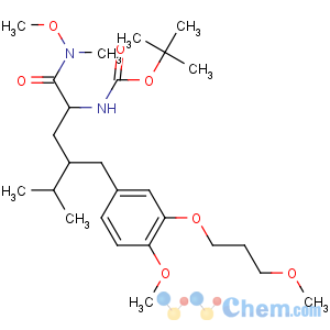 CAS No:866030-36-6 tert-butyl<br />N-[(2S,<br />4S)-4-[[4-methoxy-3-(3-methoxypropoxy)phenyl]methyl]-1-[methoxy(methyl)<br />amino]-5-methyl-1-oxohexan-2-yl]carbamate