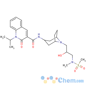 CAS No:866933-46-2 N-[8-[(2R)-2-hydroxy-3-[methyl(methylsulfonyl)amino]propyl]-8-azabicyclo<br />[3.2.1]octan-3-yl]-2-oxo-1-propan-2-ylquinoline-3-carboxamide