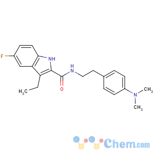 CAS No:868273-09-0 N-[2-[4-(dimethylamino)phenyl]ethyl]-3-ethyl-5-fluoro-1H-indole-2-<br />carboxamide