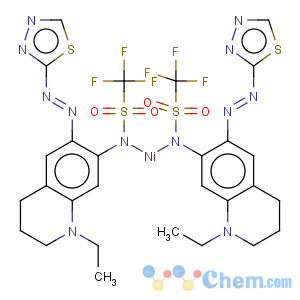 CAS No:868747-30-2 Bis[N-[1-ethyl-1,2,3,4-tetrahydro-6-[(1,3,4-thiadiazol-2-yl-N3)azo-N1]-7-quinolinyl]-1,1,1-trifluoromethanesulfonamidato-N]nickel