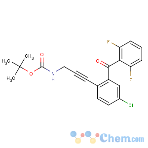 CAS No:869366-03-0 tert-butyl<br />N-[3-[4-chloro-2-(2,6-difluorobenzoyl)phenyl]prop-2-ynyl]carbamate