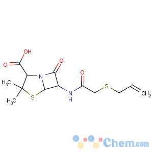 CAS No:87-09-2 (2S,5R,6R)-3,<br />3-dimethyl-7-oxo-6-[(2-prop-2-enylsulfanylacetyl)amino]-4-thia-1-<br />azabicyclo[3.2.0]heptane-2-carboxylic acid