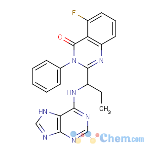 CAS No:870281-82-6 5-fluoro-3-phenyl-2-[(1S)-1-(7H-purin-6-ylamino)propyl]quinazolin-4-one