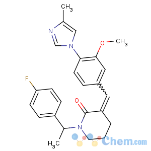 CAS No:870843-42-8 (3E)-1-[(1S)-1-(4-fluorophenyl)ethyl]-3-[[3-methoxy-4-(4-methylimidazol-<br />1-yl)phenyl]methylidene]piperidin-2-one