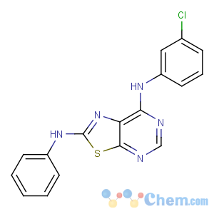 CAS No:871266-94-3 7-N-(3-chlorophenyl)-2-N-phenyl-[1,3]thiazolo[5,4-d]pyrimidine-2,<br />7-diamine
