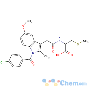 CAS No:87270-38-0 (2R)-2-[[2-[1-(4-chlorobenzoyl)-5-methoxy-2-methylindol-3-yl]acetyl]<br />amino]-3-methylsulfanylpropanoic acid