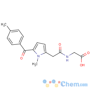 CAS No:87344-05-6 2-[[2-[1-methyl-5-(4-methylbenzoyl)pyrrol-2-yl]acetyl]amino]acetic acid