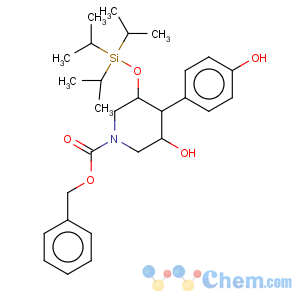 CAS No:873945-27-8 1-Piperidinecarboxylicacid, 3-hydroxy-4-(4-hydroxyphenyl)-5-[[tris(1-methylethyl)silyl]oxy]-,phenylmethyl ester, (3R,4R,5S)-