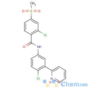 CAS No:879085-55-9 2-chloro-N-(4-chloro-3-pyridin-2-ylphenyl)-4-methylsulfonylbenzamide
