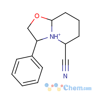 CAS No:88056-92-2 (3R,5S,8aR)-3-phenyl-2,3,4,5,6,7,8,8a-octahydro-[1,3]oxazolo[3,<br />2-a]pyridin-4-ium-5-carbonitrile