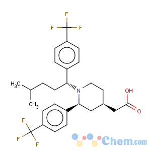 CAS No:884599-65-9 4-Piperidineaceticacid,1-[(1R)-4-methyl-1-[4-(trifluoromethyl)phenyl]pentyl]-2-[4-(trifluoromethyl)phenyl]-,(2S,4R)-rel-