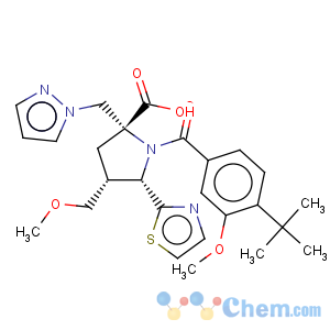 CAS No:885264-71-1 D-Proline,1-[4-(1,1-dimethylethyl)-3-methoxybenzoyl]-4-(methoxymethyl)-2-(1H-pyrazol-1-ylmethyl)-5-(2-thiazolyl)-,(4R,5S)-rel-