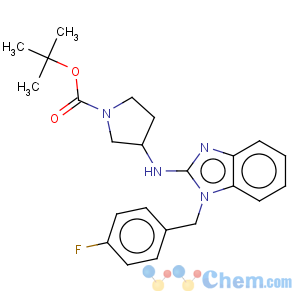CAS No:885270-87-1 1-Pyrrolidinecarboxylicacid, 3-[[1-[(4-fluorophenyl)methyl]-1H-benzimidazol-2-yl]amino]-,1,1-dimethylethyl ester