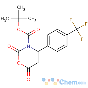 CAS No:886362-59-0 tert-butyl<br />2,6-dioxo-4-[4-(trifluoromethyl)phenyl]-1,3-oxazinane-3-carboxylate