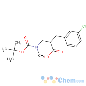 CAS No:886364-77-8 2-[(3-chlorophenyl)methyl]-3-[methyl-[(2-methylpropan-2-yl)oxycarbonyl]<br />amino]propanoic acid