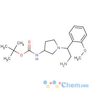 CAS No:886364-99-4 tert-butyl<br />N-[1-[2-amino-1-(2-methoxyphenyl)ethyl]pyrrolidin-3-yl]carbamate