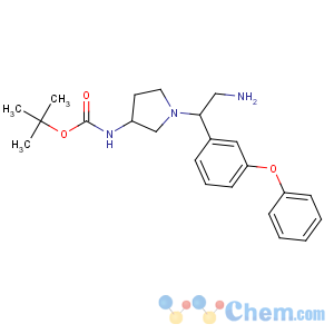 CAS No:886365-03-3 tert-butyl<br />N-[1-[2-amino-1-(3-phenoxyphenyl)ethyl]pyrrolidin-3-yl]carbamate