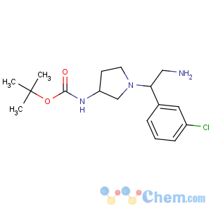 CAS No:886365-07-7 tert-butyl<br />N-[1-[2-amino-1-(3-chlorophenyl)ethyl]pyrrolidin-3-yl]carbamate