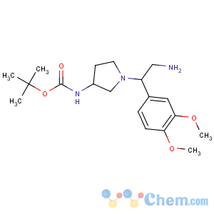 CAS No:886365-15-7 tert-butyl<br />N-[1-[2-amino-1-(3,4-dimethoxyphenyl)ethyl]pyrrolidin-3-yl]carbamate