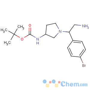 CAS No:886365-21-5 tert-butyl<br />N-[1-[2-amino-1-(4-bromophenyl)ethyl]pyrrolidin-3-yl]carbamate