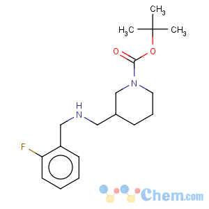 CAS No:887587-48-6 1-Piperidinecarboxylicacid, 3-[[[(2-fluorophenyl)methyl]amino]methyl]-, 1,1-dimethylethyl ester