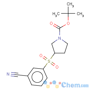 CAS No:887587-73-7 1-Pyrrolidinecarboxylicacid, 3-[(3-cyanophenyl)sulfonyl]-, 1,1-dimethylethyl ester