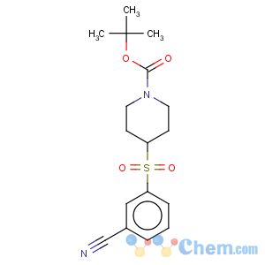 CAS No:887589-99-3 1-Piperidinecarboxylicacid, 4-[(3-cyanophenyl)sulfonyl]-, 1,1-dimethylethyl ester