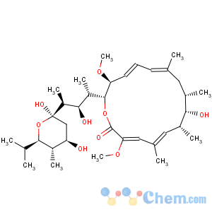 CAS No:88899-55-2 Oxacyclohexadeca-3,5,11,13-tetraen-2-one,8-hydroxy-16-[(1S,2R,3S)-2-hydroxy-1-methyl-3-[(2R,4R,5S,6R)-tetrahydro-2,4-dihydroxy-5-methyl-6-(1-methylethyl)-2H-pyran-2-yl]butyl]-3,15-dimethoxy-5,7,9,11-tetramethyl-,(3Z,5E,7R,8S,9S,11E,13E,15S,16R)-