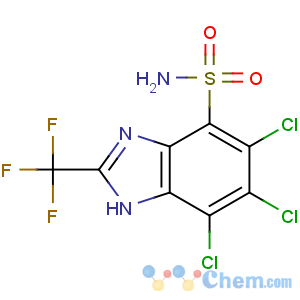 CAS No:89427-44-1 4-Benzimidazolesulfonamide, 5,6,7-trichloro-2-(trifluoromethyl)-