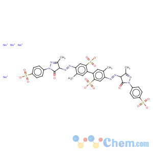 CAS No:89504-75-6 tetrasodium 4,4'-bis[[4,5-dihydro-3-methyl-5-oxo-1-(4-sulphonatophenyl)-1h-pyrazol-4-yl]azo]-5,5'-dimethyl[1,1'-biphenyl]-2,2'-disulphonate