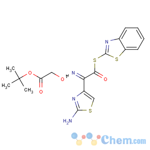 CAS No:89605-09-4 tert-butyl<br />2-[(E)-[1-(2-amino-1,3-thiazol-4-yl)-2-(1,<br />3-benzothiazol-2-ylsulfanyl)-2-oxoethylidene]amino]oxyacetate