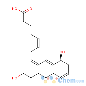 CAS No:89614-44-8 5,8,10,14-Eicosatetraenoicacid, 12,20-dihydroxy-, (5Z,8Z,10E,12S,14Z)-