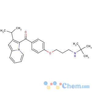 CAS No:89622-90-2 [4-[3-(tert-butylamino)propoxy]phenyl]-(2-propan-2-ylindolizin-3-yl)<br />methanone