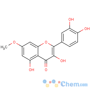 CAS No:90-19-7 2-(3,4-dihydroxyphenyl)-3,5-dihydroxy-7-methoxychromen-4-one