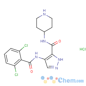 CAS No:902135-91-5 4-[(2,<br />6-dichlorobenzoyl)amino]-N-piperidin-4-yl-1H-pyrazole-5-carboxamide