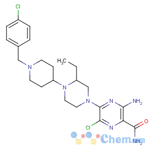 CAS No:906805-42-3 3-amino-6-chloro-5-[(3S)-4-[1-[(4-chlorophenyl)methyl]piperidin-4-yl]-3-<br />ethylpiperazin-1-yl]pyrazine-2-carboxamide