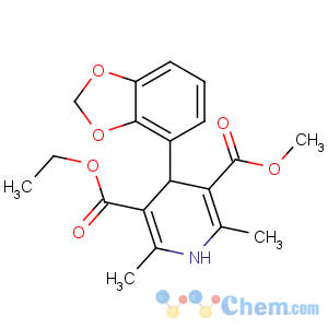 CAS No:90729-41-2 5-O-ethyl 3-O-methyl<br />4-(1,3-benzodioxol-4-yl)-2,6-dimethyl-1,4-dihydropyridine-3,<br />5-dicarboxylate