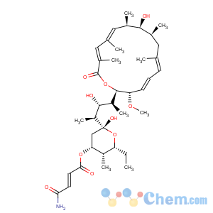 CAS No:90965-59-6 2-Butenoic acid,4-amino-4-oxo-,(2R,4R,5S,6R)-6-ethyltetrahydro-2-hydroxy-2-[(1S,2R,3S)-2-hydroxy-3-[(2R,3S,4E,6E,9S,10S,11R,12E,14E)-10-hydroxy-3-methoxy-7,9,11,13,15-pentamethyl-16-oxooxacyclohexadeca-4,6,12,14-tetraen-2-yl]-1-methylbutyl]-5-methyl-2H-pyran-4-ylester, (2E)- (9CI)